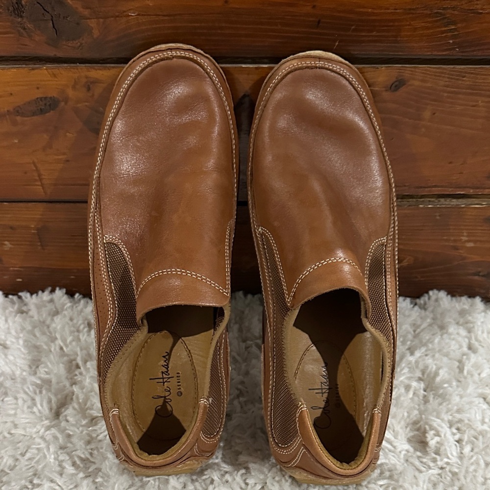 COLE HAAN Men's 90’s Retro Tan Leather Slip-On Loafers Sz 8.5